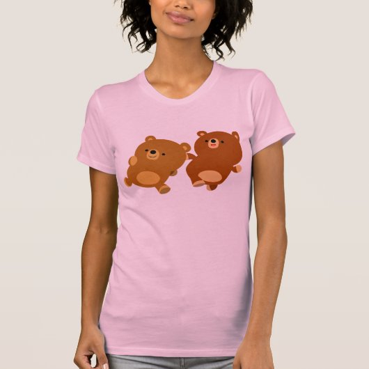 Schattige Facetious Cartoon Beren Vrouwen T-shirt (Voorkant)