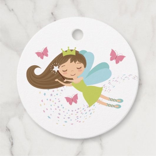 Schattige Faerie Prinses Meisjes Verjaardag Bedankjes Labels (Voorkant)