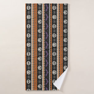 Schattige, fair isle/kleurwerk Halloween schedel & Badhanddoek