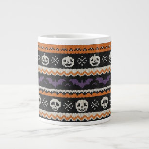 Schattige, fair isle/kleurwerk Halloween schedel & Grote Koffiekop
