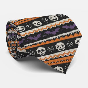 Schattige, fair isle/kleurwerk Halloween schedel & Stropdas