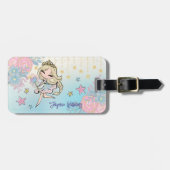 Schattige Fairy blond haar meisje aangepaste naam  Bagagelabel (Voorkant horizontaal)