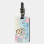 Schattige Fairy blond haar meisje aangepaste naam  Bagagelabel (Voorkant verticaal)