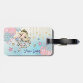 Schattige Fairy blond haar meisje aangepaste naam  Bagagelabel (Achterkant horizontaal)