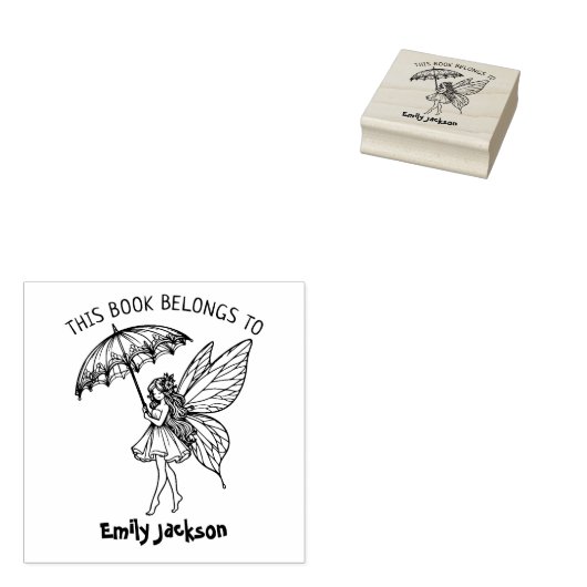Schattige Fairy  Boek Rubberstempel (Gestempeld)