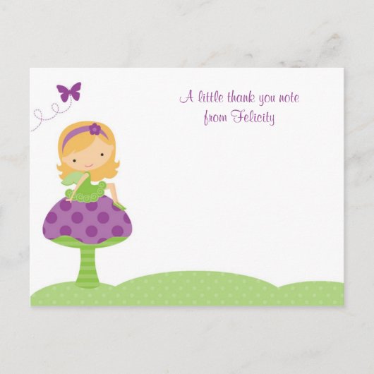 Schattige Fairy Flat Note-kaarten Briefkaart (Voorkant)