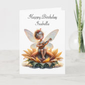 Schattige Fairy Girl met Viola op Flower Birthday Kaart (Voorkant)