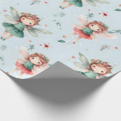 Schattige Fairy kerstpatroon Cadeaupapier (Hoek)