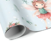 Schattige Fairy kerstpatroon Cadeaupapier (Rol Hoek)