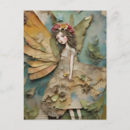Schattige Fairy Mixed Media Collage Briefkaart