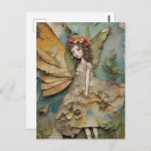 Schattige Fairy Mixed Media Collage Briefkaart (Voorkant / Achterkant)