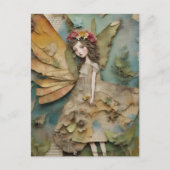 Schattige Fairy Mixed Media Collage Briefkaart (Voorkant)