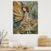 Schattige Fairy Mixed Media Collage Poster (Keuken)