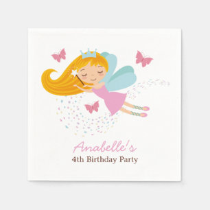 Schattige Fairy Princess meisjes Verjaardag Servet
