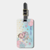 Schattige Fairy Roze Meisje Aangepaste Naam Kinder Bagagelabel (Voorkant verticaal)