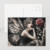 Schattige Fairy Verveeld op een Tak Briefkaart (Voorkant / Achterkant)