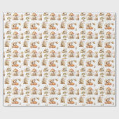 Schattige Fairy Woodland dierpatroon Cadeaupapier (Vlak)