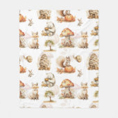 Schattige Fairy Woodland dierpatroon Fleece Deken (Voorkant)