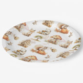 Schattige Fairy Woodland dierpatroon Papieren Bordje (Gekanteld)