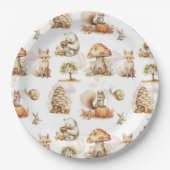 Schattige Fairy Woodland dierpatroon Papieren Bordje (Voorkant)