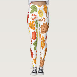 Schattige Fall-bladpatroon Leggings