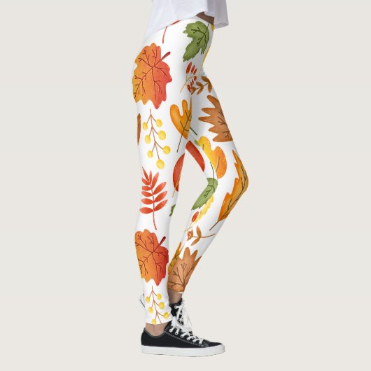 Schattige Fall-bladpatroon Leggings (Rechts)