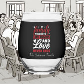 Schattige Familie liefde voeg naam en datum toe Wijnglas Zonder Voet