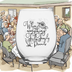 Schattige Familie sentiment woord art Familie Wijnglas Zonder Voet