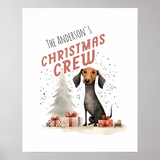 Schattige familienaam Kerstcrew Poster (Voorkant)