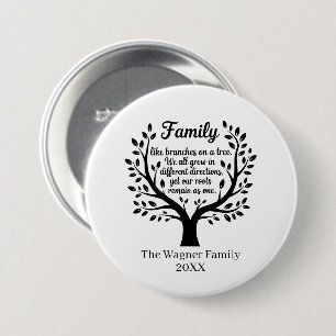 Schattige familiereünie voeg naam jaar toe ronde button 7,6 cm