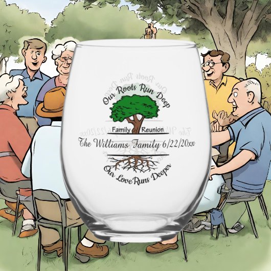 Schattige Familieroots voeg naamdatum toe Wijnglas Zonder Voet