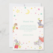 Schattige Fancy Circus Carnaval Animals Baby showe Bedankkaart (Voorkant)