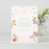 Schattige Fancy Circus Carnaval Animals Baby showe Bedankkaart (Staand voorkant)