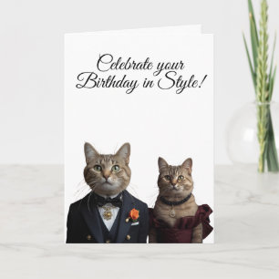 Schattige fantasie katten verjaardag liefde Gevouw Feestdagen Kaart