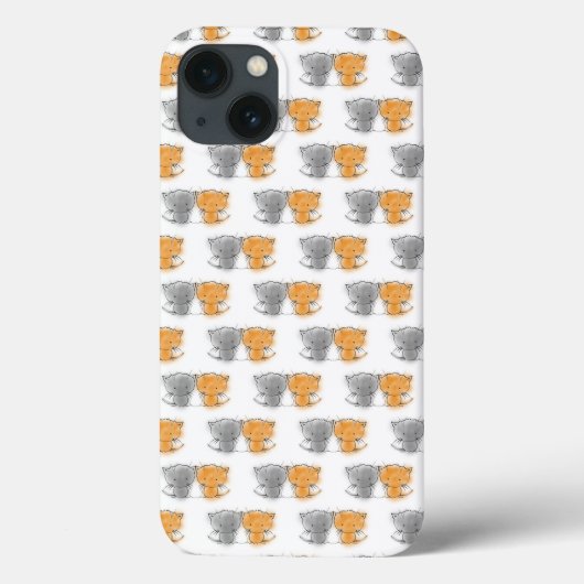 Schattige Fantasie Kittens Oranje en Grijs Case-Mate iPhone Case (Achterkant)