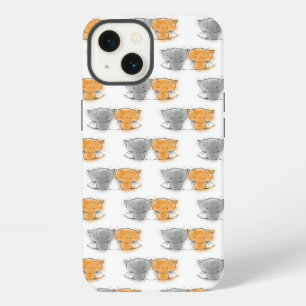 Schattige Fantasie Kittens Oranje en Grijs iPhone 13 Hoesje