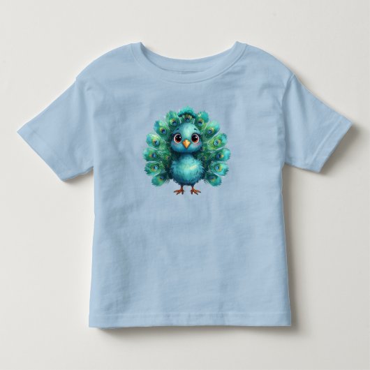 Schattige fantasie whimische blauwe pauw kinder shirts (Voorkant)