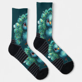 Schattige fantasie whimische Blauwe Pauw  Sokken (Rechts)