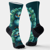 Schattige fantasie whimische Blauwe Pauw  Sokken (Gebogen)