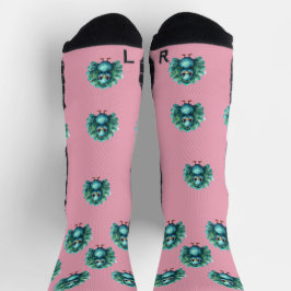 Schattige Fantasie Whimsical Blauwe Pauw, Bemannin Sokken