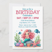 Schattige Fantasie Zeemeermin En Vis Vrienden Scèn Kaart (Voorkant)