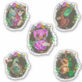 Schattige fantasieluintjes sticker (Voorkant)