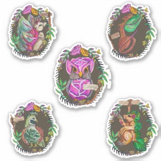 Schattige fantasieluintjes sticker (Voorkant)