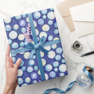 Schattige Fantasievolle Blauwe Witte Waterverf Bub Cadeaupapier