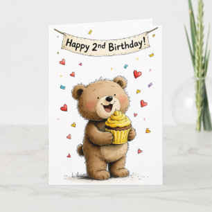 Schattige Fantasievolle Teddibeer Gefeliciteerd Tw Kaart