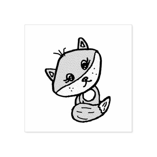 Schattige Fantasievolle Vos Rubberstempel (Afrduk)