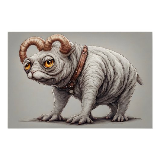 Schattige fantasiewezen met kraag perfect poster (Voorkant)