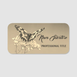 Schattige fantastische Amazone Flower Butterfly Naamplaatje