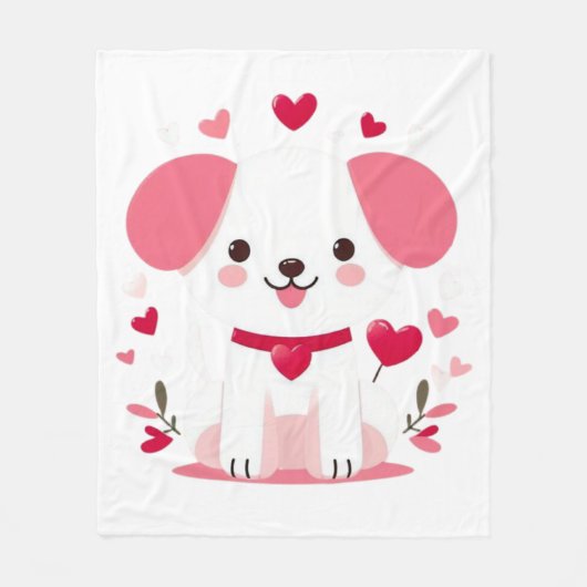 Schattige fantastische valentijnshond fleece deken (Voorkant)