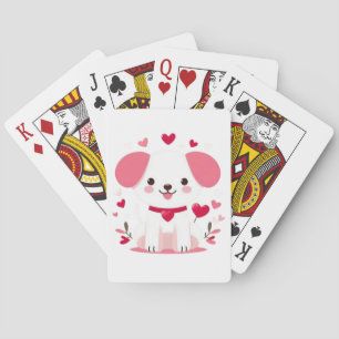 Schattige fantastische valentijnshond pokerkaarten